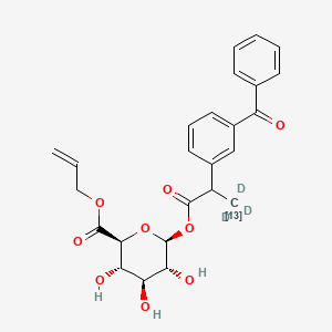 molecular formula C25H26O9 B13849576 rac Ketoprofen Glucuronide Allyl Ester-13CD3 
