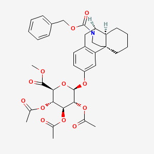 molecular formula C37H43NO12 B13849800 N-Benzyloxycarbonyl N-Desmethyl Dextrorphan 2,3,4-Tri-O-acetyl-b-D-O-glucuronic Acid Methyl Ester 