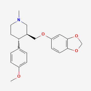 molecular formula C21H25NO4 B13849801 trans-3-[(1,3-Benzodioxol-5-yloxy)methyl]-4-(4-methoxyphenyl)-1-methylpiperidine 