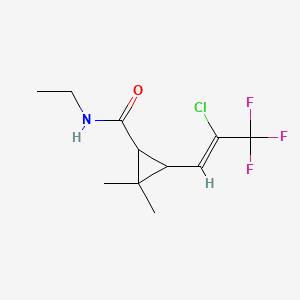 molecular formula C11H15ClF3NO B13849829 N-Ethyl-3-(2-chloro-3,3,3-trifluoro-1-propenyl-2,2-dimethylcylopropane Carboxamide 