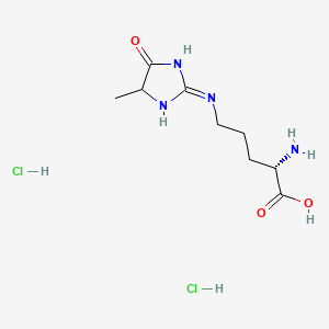 molecular formula C9H18Cl2N4O3 B13849969 N5-(5-Hydro-5-methyl-4-imidazolon-2-yl) L-Ornithine Dihydrochloride 