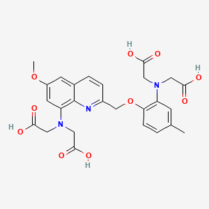 molecular formula C26H27N3O10 B13849985 2,2'-((2-((2-(Bis(carboxymethyl)amino)-4-methylphenoxy)methyl)-6-methoxyquinolin-8-yl)azanediyl)diacetic acid 