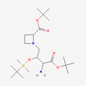 molecular formula C22H44N2O5Si B13850039 Tert-butyl 1-[3-amino-2-[tert-butyl(dimethyl)silyl]oxy-4-[(2-methylpropan-2-yl)oxy]-4-oxobutyl]azetidine-2-carboxylate 
