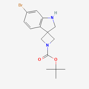 molecular formula C15H19BrN2O2 B13850069 tert-Butyl 6'-Bromo-1',2'-dihydrospiro[azetidine-3,3'-indole]-1-carboxylate 
