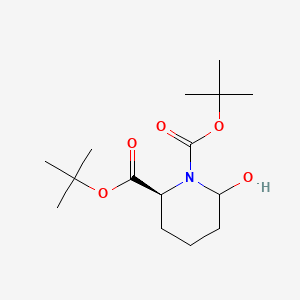 molecular formula C15H27NO5 B13850078 ditert-butyl (2S)-6-hydroxypiperidine-1,2-dicarboxylate 