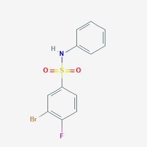 molecular formula C12H9BrFNO2S B13850149 3-bromo-4-fluoro-N-phenylbenzenesulfonamide 