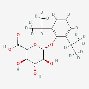 molecular formula C18H26O7 B13850250 Propofol-d17 beta-D-Glucuronide 