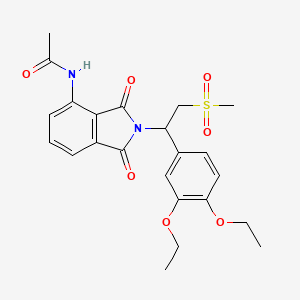 molecular formula C23H26N2O7S B13850567 N-(2-(1-(3,4-diethoxyphenyl)-2-(Methylsulfonyl)ethyl)-1,3-dioxoisoindolin-4-yl)acetaMide 