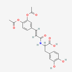 molecular formula C22H21NO9 B13850581 N-[3',4'-Diacetoxy-(E)-cinnamoyl]-3-hydroxy-L-tyrosine 