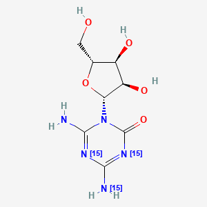 molecular formula C8H13N5O5 B13850585 6-Amino-5-azacytidine-15N3 