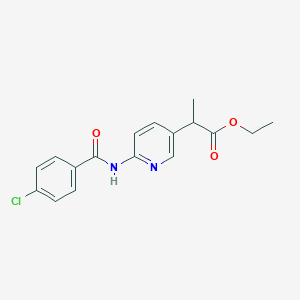 molecular formula C17H17ClN2O3 B13850743 Ethyl 2-(6-(4-chlorobenzamido)pyridin-3-yl)propanoate 