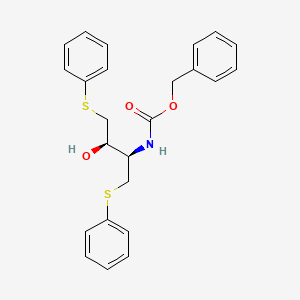 molecular formula C24H25NO3S2 B13850757 Benzyl ((2R,3R)-3-Hydroxy-1,4-bis(phenylthio)butan-2-yl)carbamate 