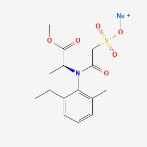 molecular formula C15H20NNaO6S B13850889 Sodium N-(Oxoethane-1-sulfonate)-N-(2-ethyl-6-methylphenyl)-L-alanine Methyl Ester 