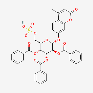 molecular formula C37H30O14S B13850893 2,3,4-Tri-O-benzoyl-4-methylumbelliferyl ss-D-Galactopyranoside-6-sulfate 