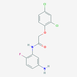 molecular formula C14H11Cl2FN2O2 B1385098 N-(5-Amino-2-fluorophenyl)-2-(2,4-dichlorophenoxy)acetamide CAS No. 1020056-37-4