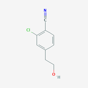 molecular formula C9H8ClNO B13851021 2-Chloro-4-(2-hydroxyethyl)benzonitrile 