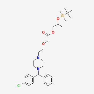 molecular formula C30H45ClN2O4Si B13851096 2-((tert-Butyldimethylsilyl)oxy)propyl 2-(2-(4-((4-chlorophenyl)(phenyl)methyl)piperazin-1-yl)ethoxy)acetate 