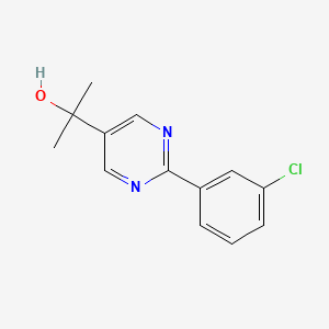 molecular formula C13H13ClN2O B13851112 2-(2-(3-Chlorophenyl)pyrimidin-5-yl)propan-2-ol 
