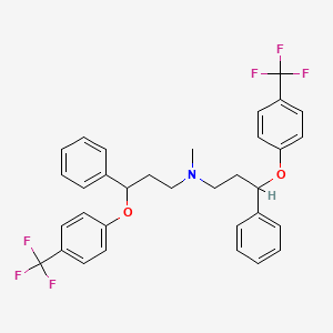 molecular formula C33H31F6NO2 B13851169 N-Methyl-3-phenyl-N-(3-phenyl-3-(4-(trifluoromethyl)phenoxy)propyl)-3-(4-(trifluoromethyl)phenoxy)propan-1-amine 