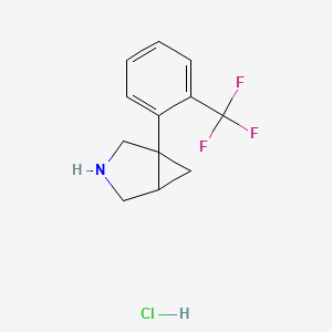 molecular formula C12H13ClF3N B13851174 1-[2-(Trifluoromethyl)phenyl]-3-azabicyclo[3.1.0]hexane Hydrochloride 