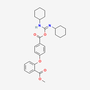 molecular formula C28H34N2O5 B13851199 N,N'-Dicyclohexylcarbamimidic 4-(2-(methoxycarbonyl)phenoxy)benzoic Anhydride 