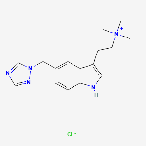 molecular formula C16H22ClN5 B13851204 N,N,N-Trimethyl-2-[5-(1H-1,2,4-triazol-1-ylmethyl)-1H-indol-3-yl]ethanaminium Chloride 