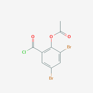 molecular formula C9H5Br2ClO3 B13851242 2,4-Dibromo-6-(chlorocarbonyl)phenyl acetate CAS No. 54223-78-8