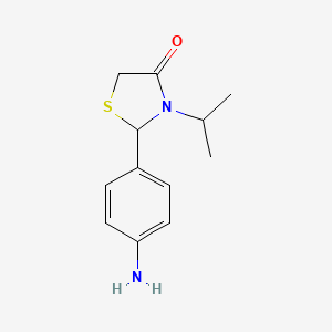 molecular formula C12H16N2OS B13851348 2-(4-Aminophenyl)-3-propan-2-yl-1,3-thiazolidin-4-one 