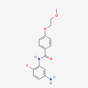 molecular formula C16H17FN2O3 B1385135 N-(5-Amino-2-fluorophenyl)-4-(2-methoxyethoxy)-benzamide CAS No. 1020053-94-4