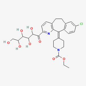 molecular formula C28H33ClN2O8 B13851351 Ethyl 4-(8-chloro-2-(2,3,4,5,6-pentahydroxyhexanoyl)-5H-benzo[5,6]cyclohepta[1,2-b]pyridin-11(6H)-ylidene)piperidine-1-carboxylate 