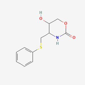 molecular formula C11H13NO3S B13851362 5-Hydroxy-4-(phenylsulfanylmethyl)-1,3-oxazinan-2-one 
