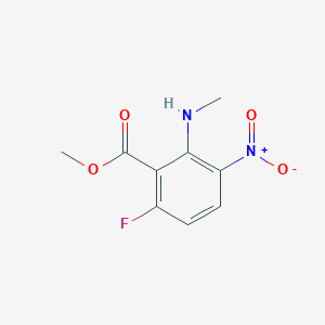 molecular formula C9H9FN2O4 B13851415 Methyl 6-fluoro-2-(methylamino)-3-nitrobenzoate 