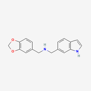 molecular formula C17H16N2O2 B1385144 N-(1,3-Benzodioxol-5-ylmethyl)-N-(1H-indol-6-ylmethyl)amine CAS No. 1017791-11-5