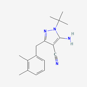 molecular formula C17H22N4 B13851448 5-Amino-1-tert-butyl-3-[(2,3-dimethylphenyl)methyl]pyrazole-4-carbonitrile 