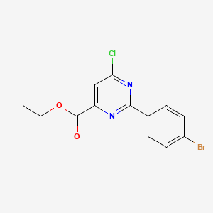 molecular formula C13H10BrClN2O2 B13851466 Ethyl 2-(4-bromophenyl)-6-chloropyrimidine-4-carboxylate 
