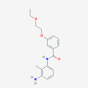 molecular formula C18H22N2O3 B1385151 N-(3-Amino-2-methylphenyl)-3-(2-ethoxyethoxy)-benzamide CAS No. 1020055-60-0