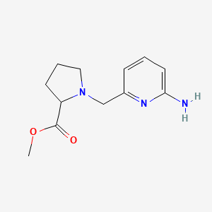 molecular formula C12H17N3O2 B13851567 Methyl 1-((6-aminopyridin-2-yl)methyl)pyrrolidine-2-carboxylate 