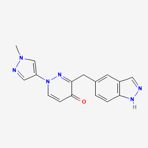 molecular formula C16H14N6O B13851620 3-(1H-indazol-5-ylmethyl)-1-(1-methyl-1H-pyrazol-4-yl)pyridazin-4(1H)-one 
