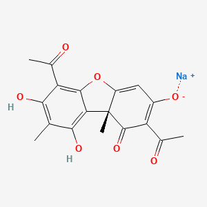 molecular formula C18H15NaO7 B13851621 (R)-Usnic acid Sodium 