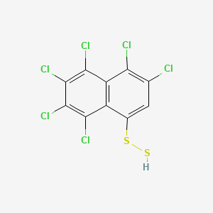 molecular formula C10H2Cl6S2 B13851622 1,2,3,4,5,6-Hexachloro-8-(disulfanyl)naphthalene 