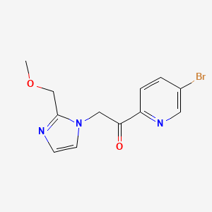 molecular formula C12H12BrN3O2 B13851705 1-(5-Bromopyridin-2-yl)-2-[2-(methoxymethyl)-1H-imidazol-1-yl]ethanone 
