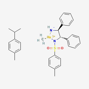 molecular formula C32H37N2O2RuS B13851718 [(1S,2S)-2-azanidyl-1,2-diphenylethyl]-(4-methylphenyl)sulfonylazanide;carbanide;1-methyl-4-propan-2-ylbenzene;ruthenium(3+) 