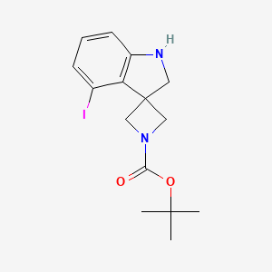 molecular formula C15H19IN2O2 B13851737 tert-Butyl 4'-Iodo-1',2'-dihydrospiro[azetidine-3,3'-indole]-1-carboxylate 