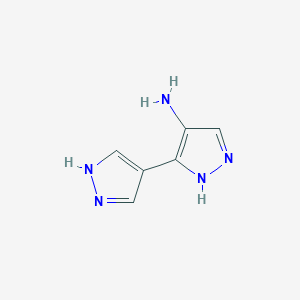 molecular formula C6H7N5 B1385176 1H,1'H-3,4'-Bipyrazol-4-amine CAS No. 896467-65-5