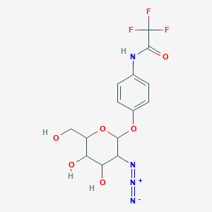 molecular formula C14H15F3N4O6 B13851767 N-[4-[3-azido-4,5-dihydroxy-6-(hydroxymethyl)oxan-2-yl]oxyphenyl]-2,2,2-trifluoroacetamide 