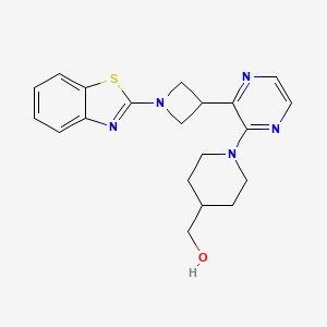 molecular formula C20H23N5OS B13851780 [1-[3-[1-(1,3-Benzothiazol-2-yl)azetidin-3-yl]pyrazin-2-yl]piperidin-4-yl]methanol 
