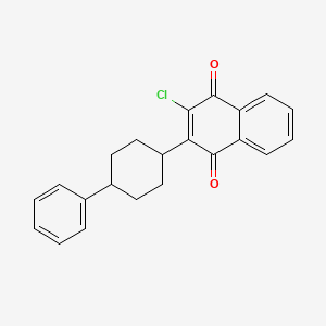 molecular formula C22H19ClO2 B13851782 trans-2-Chloro-3-((1r,4r)-4-phenylcyclohexyl)naphthalene-1,4-dione 