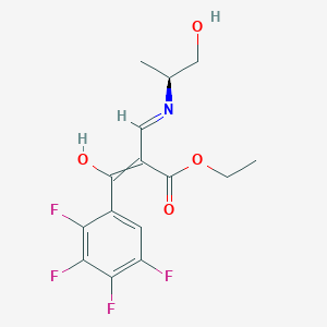 molecular formula C15H15F4NO4 B13851788 Ethyl (s,z)-3-((1-hydroxypropan-2-yl)amino)-2-(2,3,4,5-tetrafluorobenzoyl)acrylate 