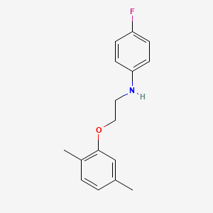molecular formula C16H18FNO B1385180 N-[2-(2,5-Dimethylphenoxy)ethyl]-4-fluoroaniline CAS No. 1040687-24-8
