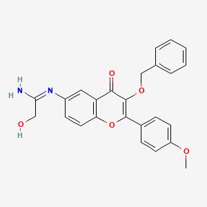 molecular formula C25H22N2O5 B13851811 2-hydroxy-N'-[2-(4-methoxyphenyl)-4-oxo-3-phenylmethoxychromen-6-yl]ethanimidamide 